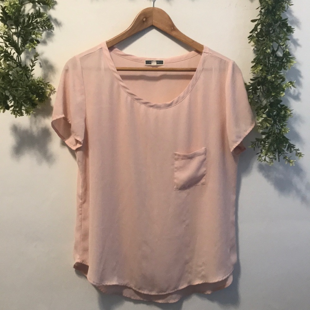 Anthropologie Pleione Light Pink Blouse